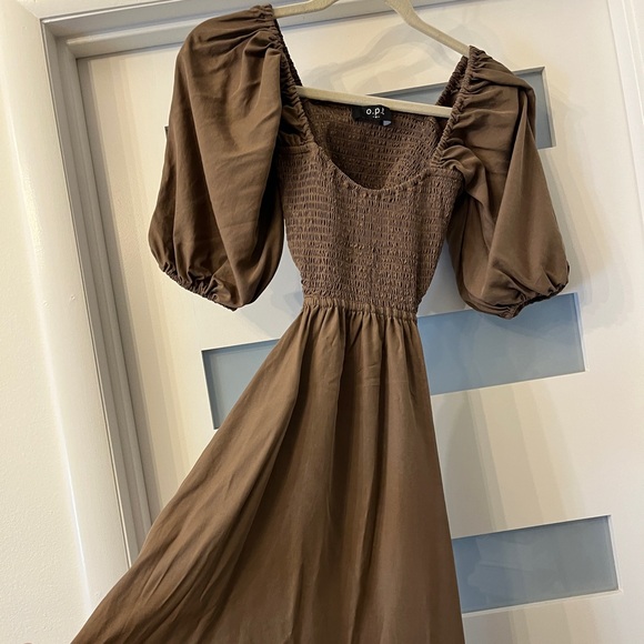 o.p.t. Leighton dress in Mocha brown - Picture 7 of 10